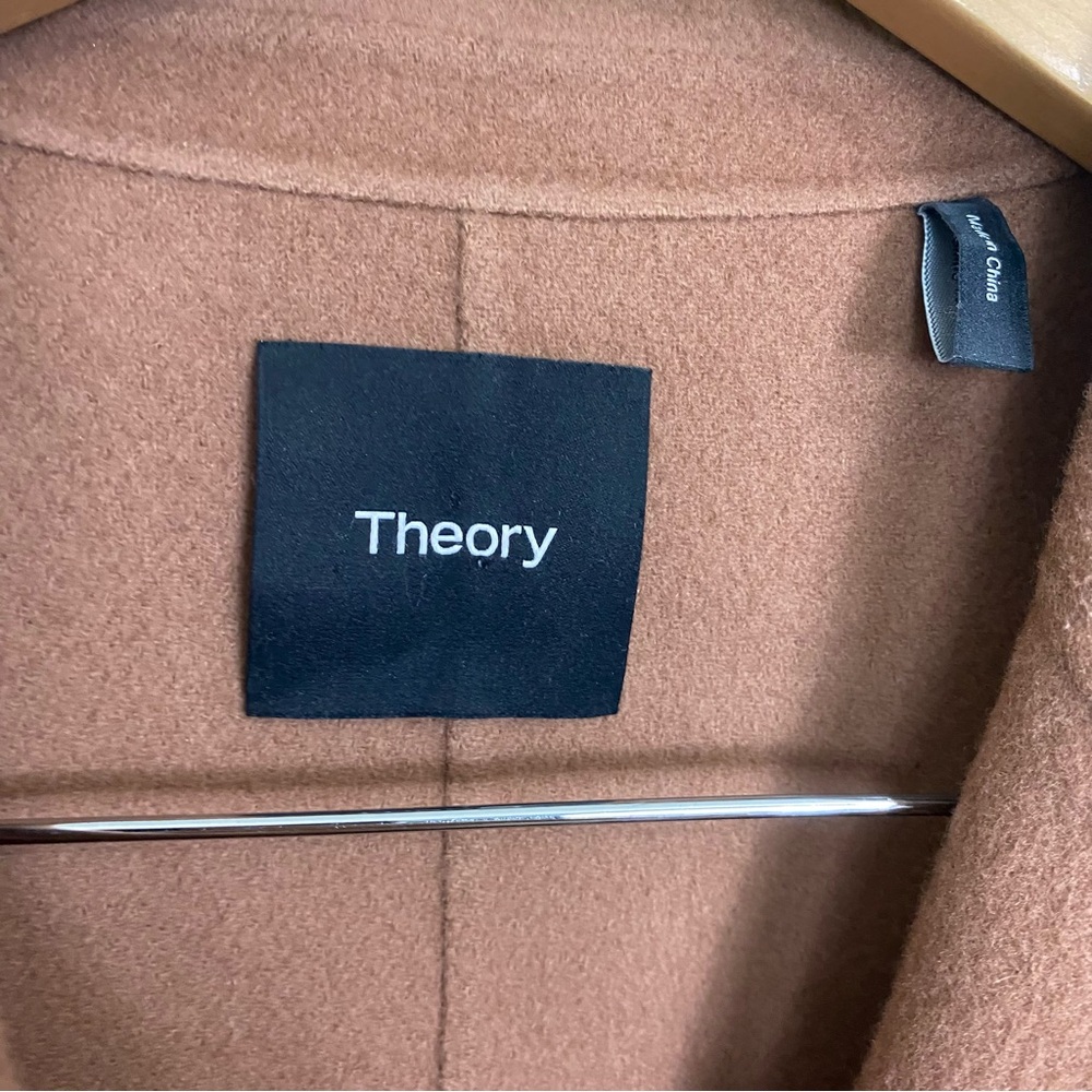 Theory Boy Coat Winsome 2 Brown Wool Cashmere Double Face Medium - Picture 3 of 10